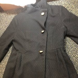 Black with gold buttoned coat by Jessica Simpson